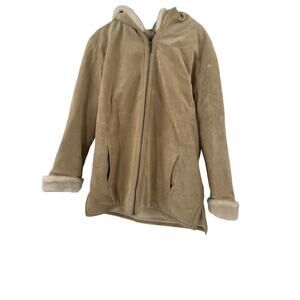 Vintage St. Johns Bay Tan suede faux sherpa jacket